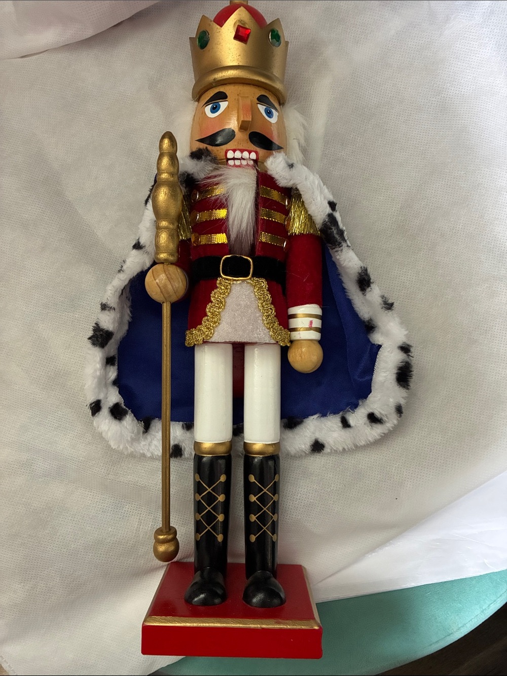 Classic Red and Gold Nutcracker King Holiday Figurine